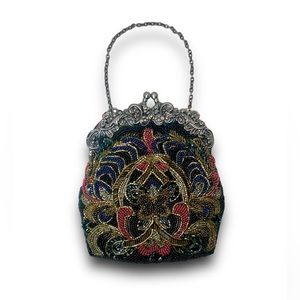 Vintage Embroidered Purse with Beads